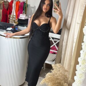 Alakformáló köves maxi ruha